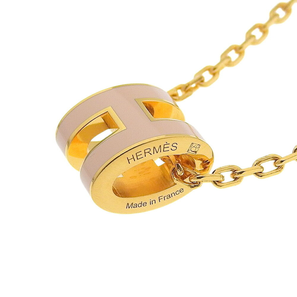 Hermes Mini Pop H Necklace GP Rose Dragee Pink - Picture 3 of 7